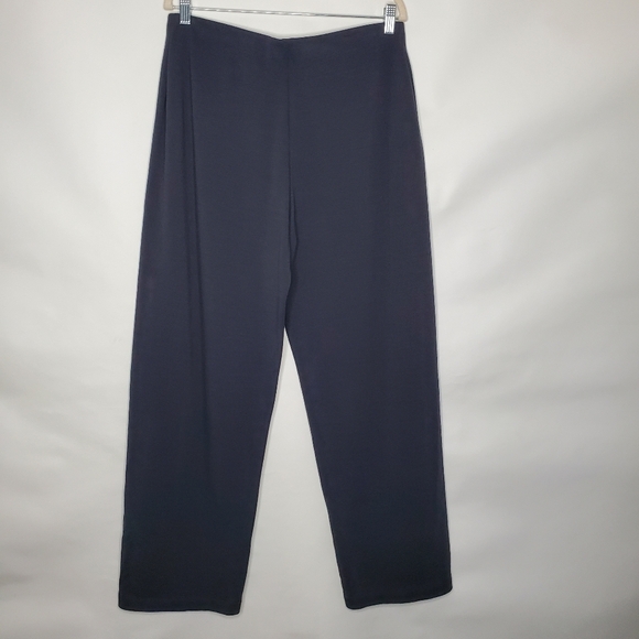 Eileen Fisher Wool Blend Hi-Rise Pants Size L Gray Stretch Pull-on Career - Picture 4 of 13